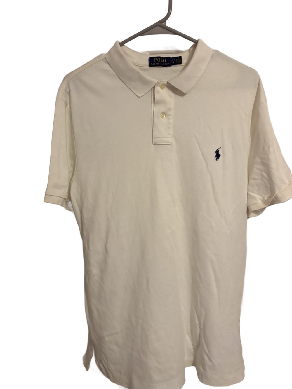 Ralph Lauren Men’s Cream Polo Shirt with Navy Pony